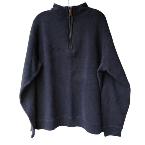 Woolrich Men's 1/4 zip Pullover 100% cotton Sweater - XL - Blue - Made in India - Picture 3 of 10